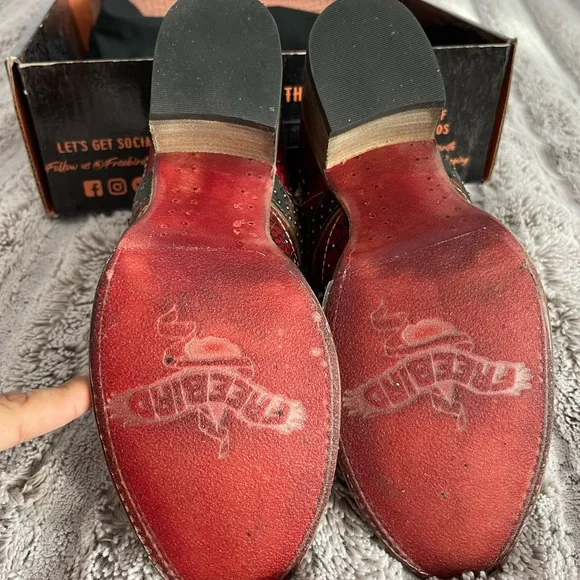 Freebird Red Croco Saphire Ankle Booties size 8 - Picture 6 of 9